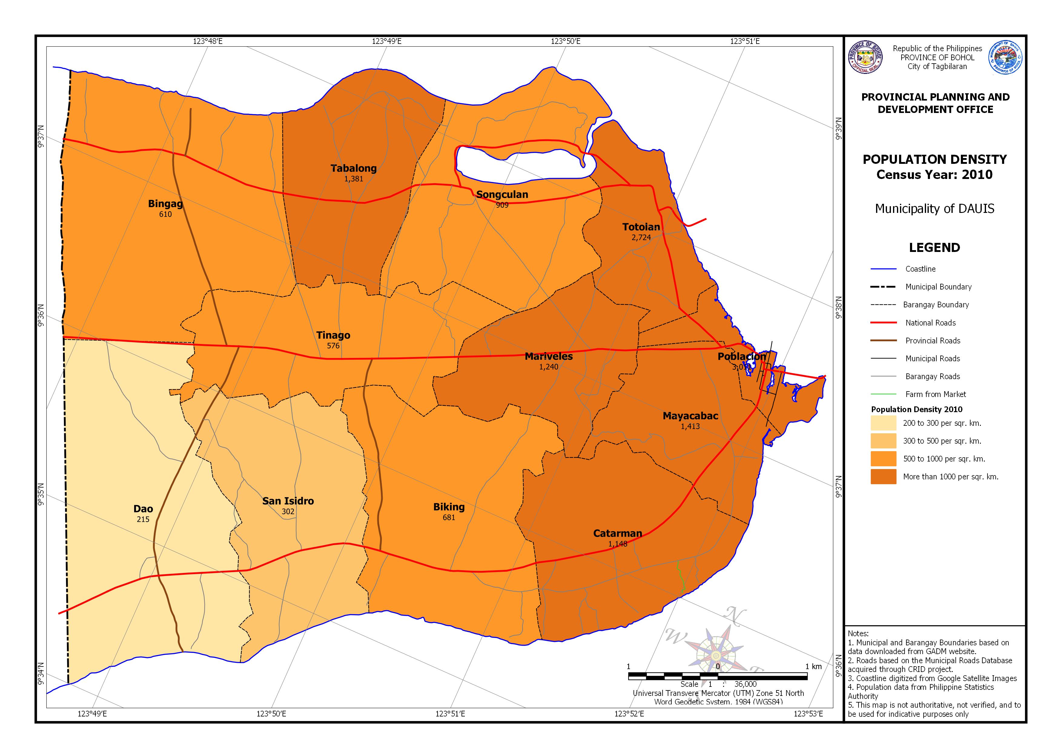 Population Density Census Year: 2010 Map